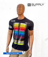 T-shirt Noir col rond regent– unisex manches courtes