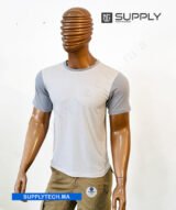 T-shirt bicolore de Sublimation en Polycoton- blanc -gris – Image 5