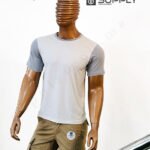 T-shirt bicolore de Sublimation en Polycoton- blanc -gris