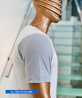 T-shirt bicolore de Sublimation en Polycoton- blanc -gris – Image 3