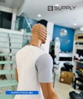 T-shirt bicolore de Sublimation en Polycoton- blanc -gris – Image 2