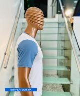 T-shirt bicolore de Sublimation en Polycoton- blanc -bleu – Image 2