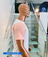 T-shirt bicolore de Sublimation en Polycoton- blanc -Saumon – Image 2