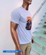 T-shirt blanc de Sublimation en Polycoton 200G – Image 2