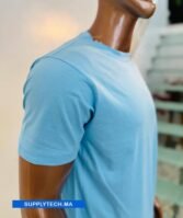 T-shirts bleu ciel essentiel coton unisexe - manches courtes – Image 3