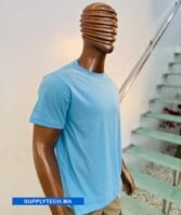 T-shirts bleu ciel essentiel coton unisexe - manches courtes – Image 2