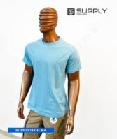 T-shirts bleu ciel essentiel coton unisexe - manches courtes