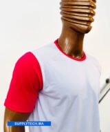 T-shirt bicolore de Sublimation en Polycoton- blanc - rouge – Image 4