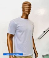 T-shirt blanc de Sublimation en Polycoton 200G – Image 3