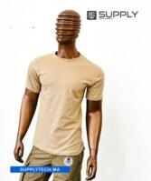 T-shirt beige essentiel – unisex manches courtes
