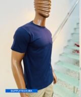 T-shirts bleu marine essentiel coton unisexe - manches courtes – Image 2