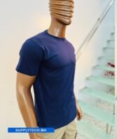 T-shirts bleu marine essentiel coton unisexe - manches courtes – Image 2