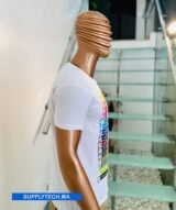 T-shirt blanc col rond regent– unisex manches courtes – Image 2