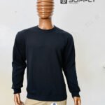 Sweat noir unisexe sans capuche - polycoton