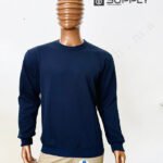 Sweat bleu foncé unisexe sans capuche - polycoton