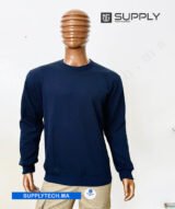 Sweat bleu foncé unisexe sans capuche - polycoton