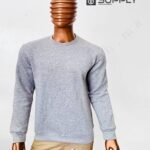 Sweat gris chiné unisexe sans capuche - polycoton