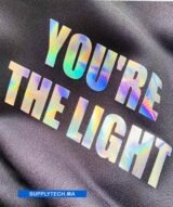 Flex holographique textile effet métallisé argent-arc-en-ciel – Image 6