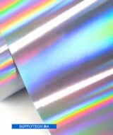 Flex holographique textile effet métallisé argent-arc-en-ciel – Image 4