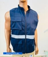 Gilets de travail Bleu marine sans manches multipoches – Image 4