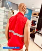 Gilets de travail rouge sans manches multipoches – Image 2