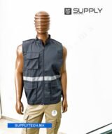 Gilets de travail gris foncé sans manches multipoches – Image 5