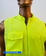 Gilets de travail jaune fluo sans manches multipoches – Image 5