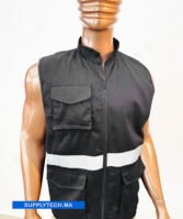 Gilets de travail Noir sans manches multipoches – Image 5