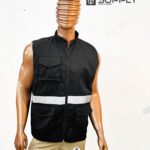 Gilets de travail Noir sans manches multipoches
