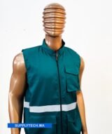 Gilets de travail vert sans manches multipoches – Image 5