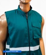 Gilets de travail vert sans manches multipoches – Image 4