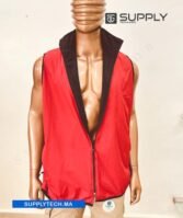 Gilet Imperméable Rouge Unisexe – intérieure polaire – Image 5