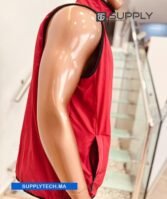 Gilet Imperméable Rouge Unisexe – intérieure polaire – Image 3