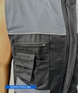 Gilet de Travail Luxe Multipoches Noir-Gris – Image 4