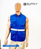 Gilets de travail bleu roi sans manches multipoches