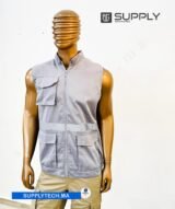 Gilets de travail gris claire sans manches multipoches – Image 5