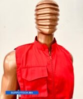 Gilets de travail rouge sans manches multipoches – Image 4