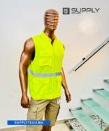 Gilets de travail jaune fluo sans manches multipoches – Image 6
