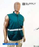 Gilets de travail vert sans manches multipoches