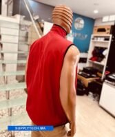 Gilet Imperméable Rouge Unisexe – intérieure polaire – Image 2