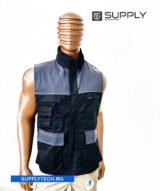 Gilet de Travail Luxe Multipoches Noir-Gris