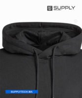 Sweat à capuche premium noir unisexe avec Poche Kangourou-coton – Image 6