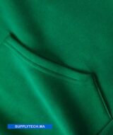 Sweat à capuche vert unisexe avec Poche Kangourou - polycoton – Image 3