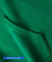 Sweat à capuche vert unisexe avec Poche Kangourou - polycoton – Image 3