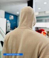 Sweat à capuche beige unisexe avec Poche Kangourou - polycoton – Image 2