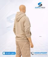 Sweat à capuche beige unisexe avec Poche Kangourou - polycoton – Image 7