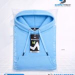 Sweat à Capuche bleu ciel unisexe avec Poche Kangourou - polycoton