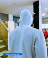 Sweat à Capuche bleu ciel unisexe avec Poche Kangourou - polycoton – Image 2