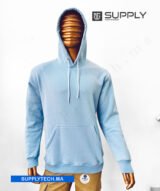 Sweat à Capuche bleu ciel unisexe avec Poche Kangourou - polycoton