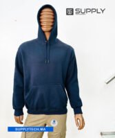 Sweat à capuche bleu foncé unisexe avec Poche Kangourou - polycoton